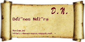 Dénes Nóra névjegykártya